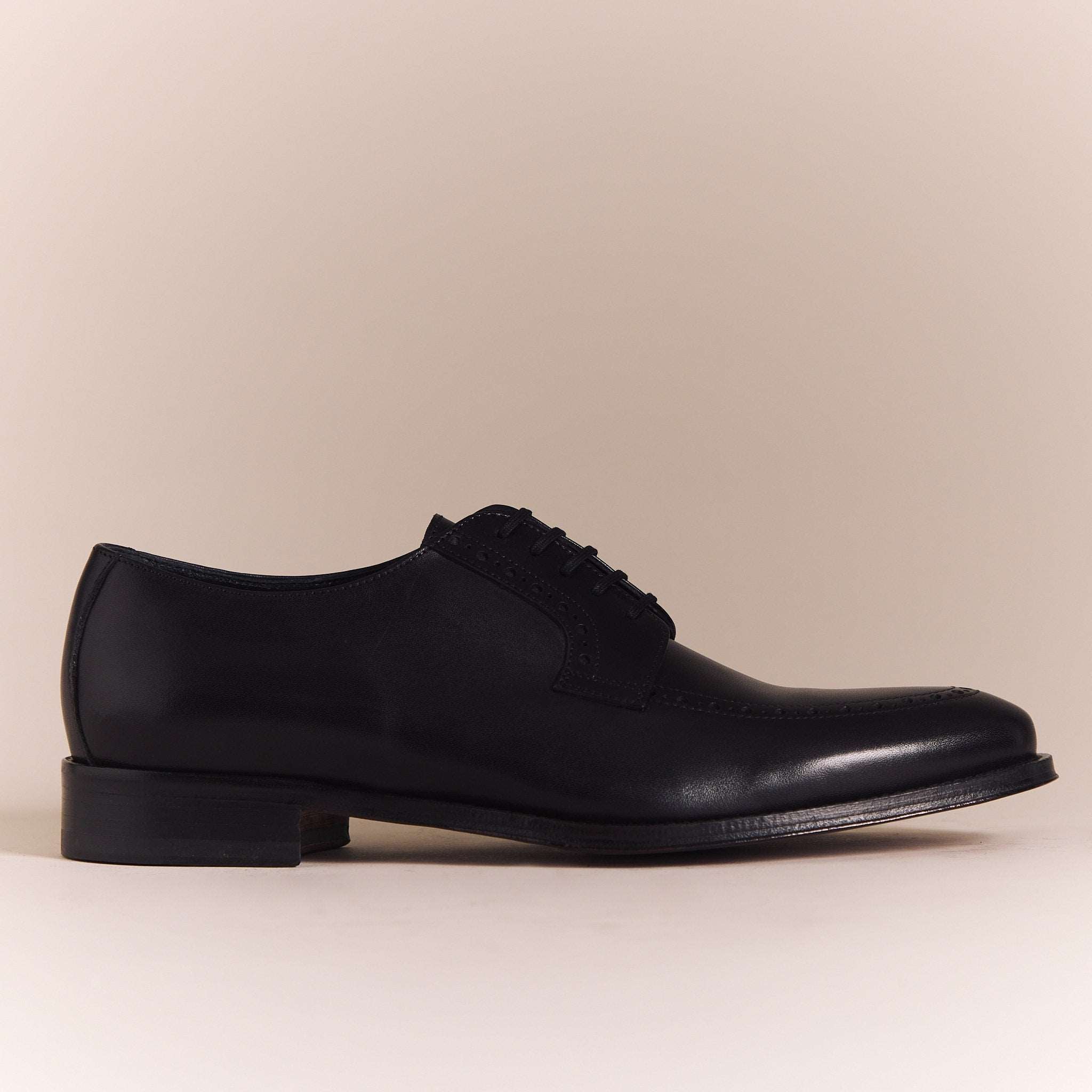 SALE | Italian Shoes for Men | Black Simple Brogue Derbys