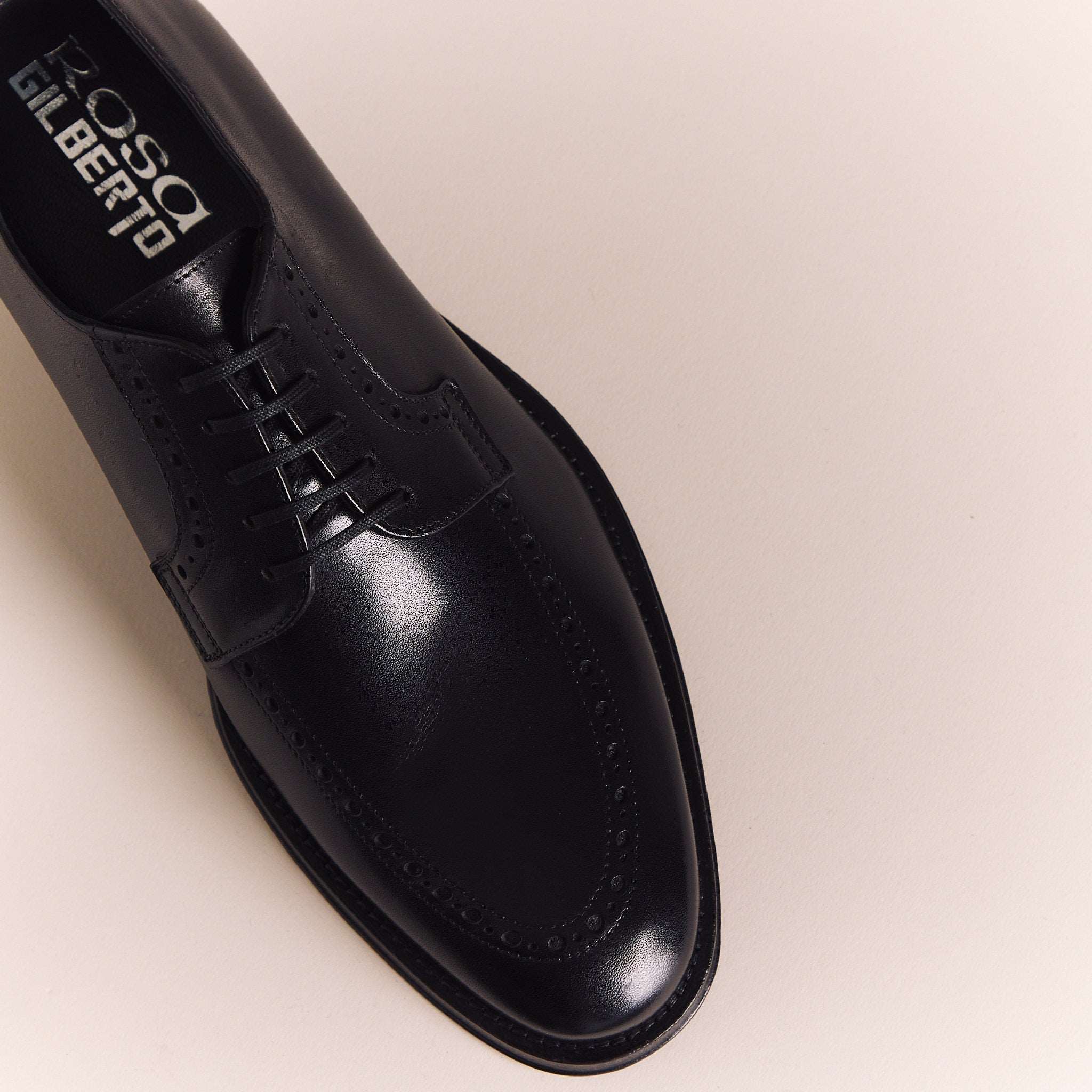 SALE | Italian Shoes for Men | Black Simple Brogue Derbys