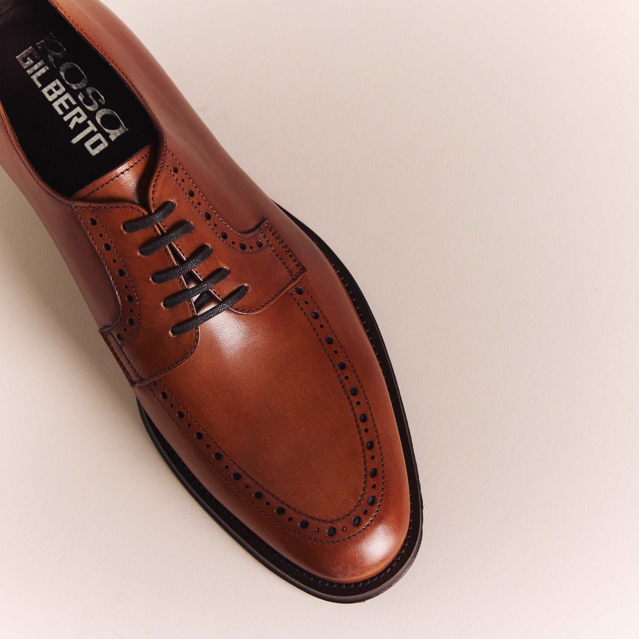 SALE | Italian Shoes for Men | Tan Simple Brogue Derbys