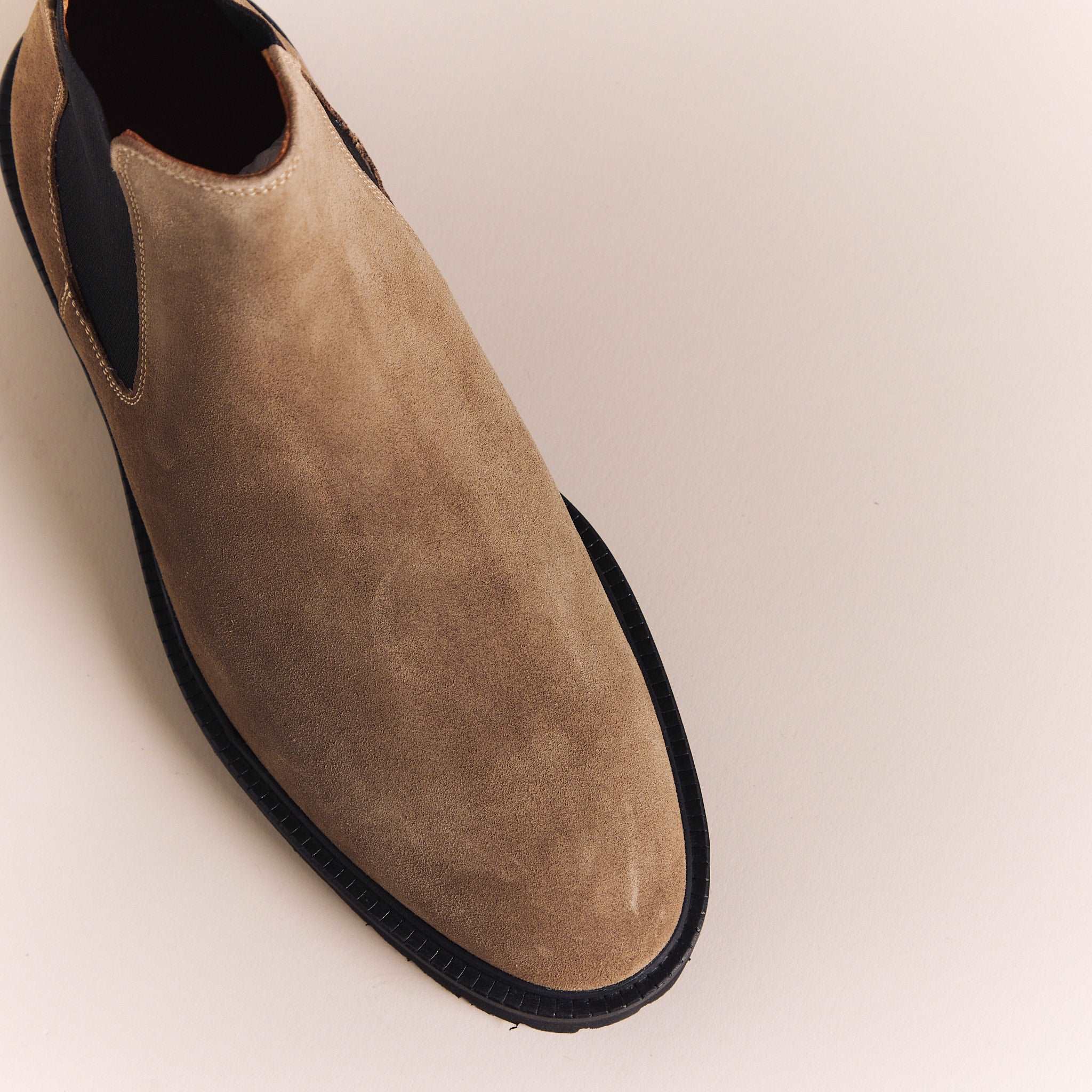 Italian Boots for Men | Suede Taupe 'Stivali' Chelsea Boots
