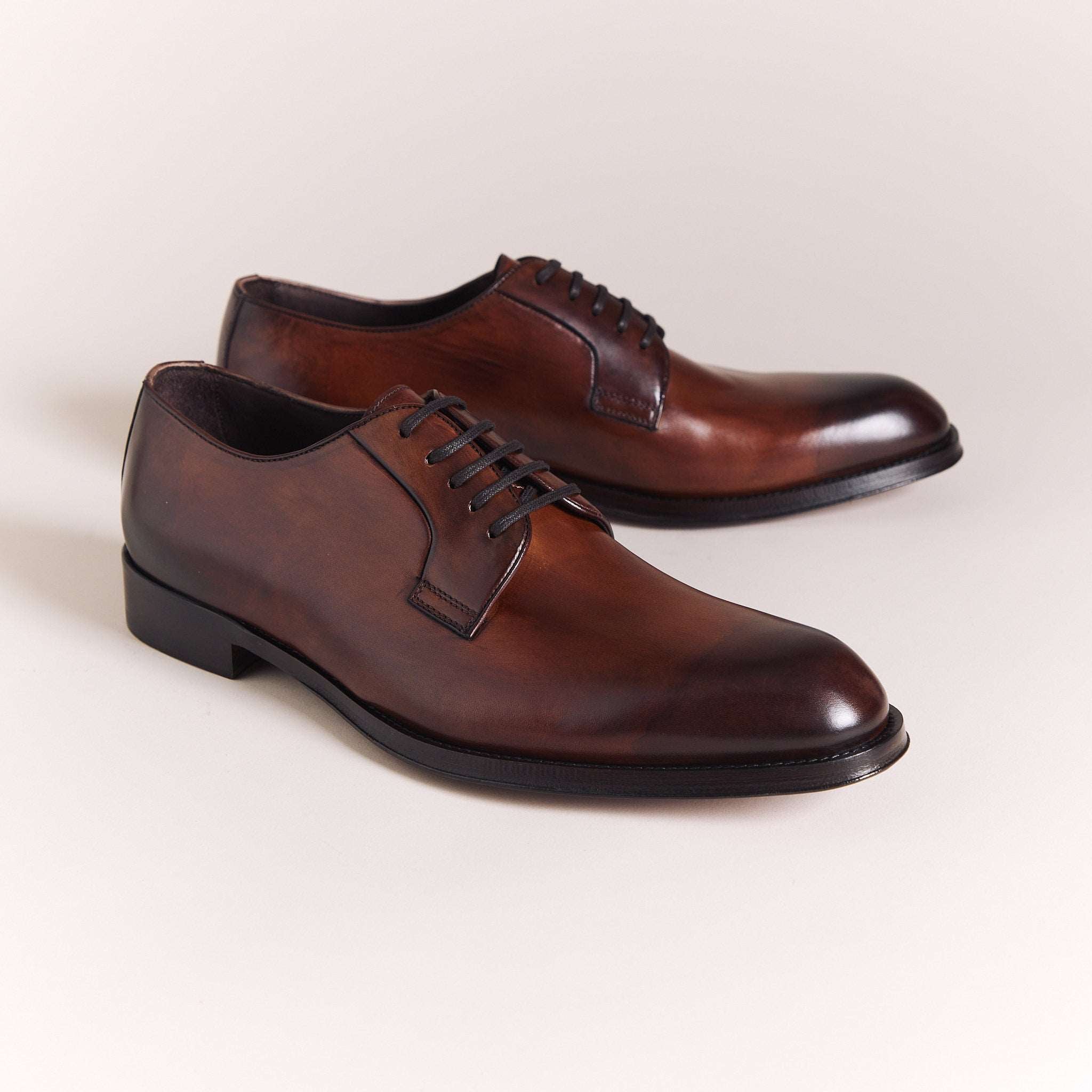 SALE | Italian Shoes for Men | Brown Plain Derbys
