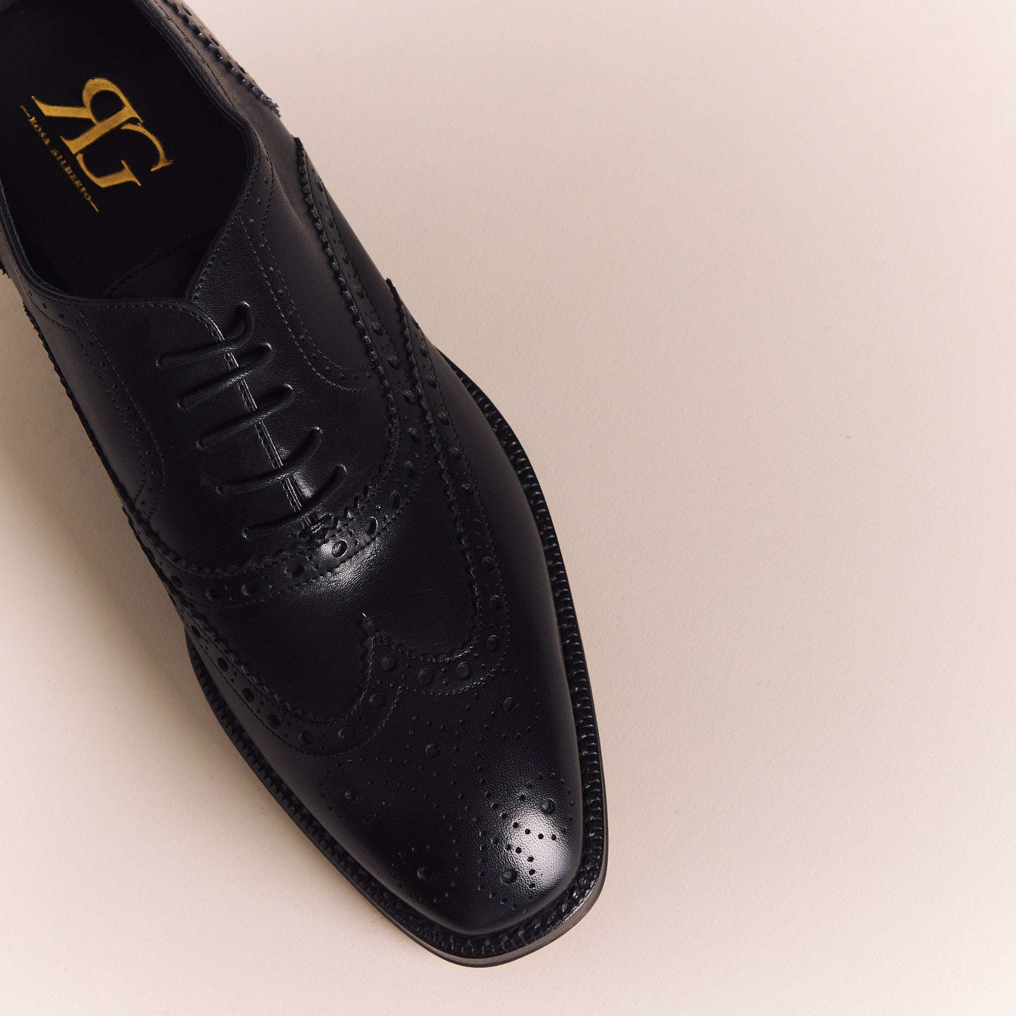 SALE | Italian Shoes for Men | Black Oxford Wingtip Brogues