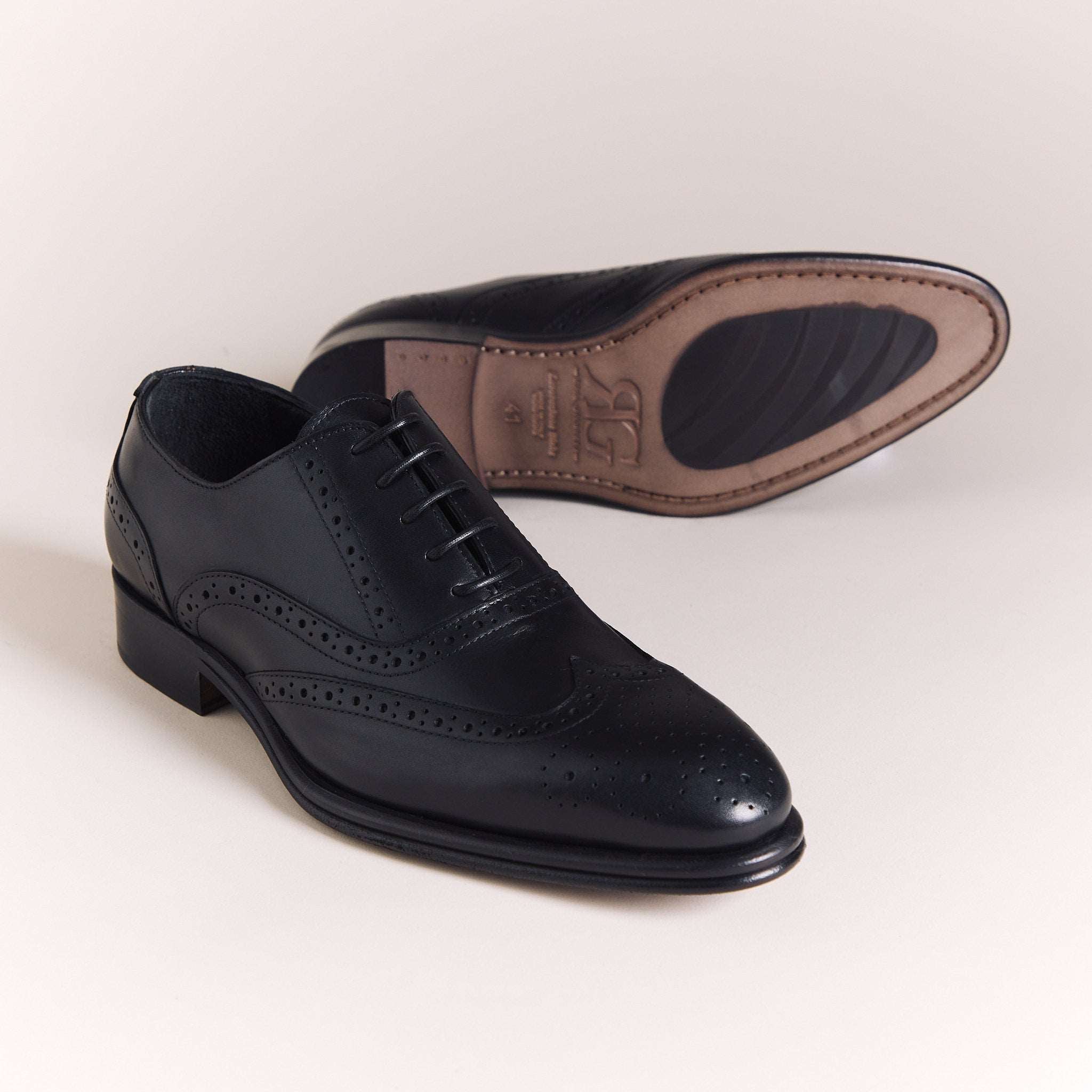 Italian Shoes for Men | Black 'Brogue' Oxfords