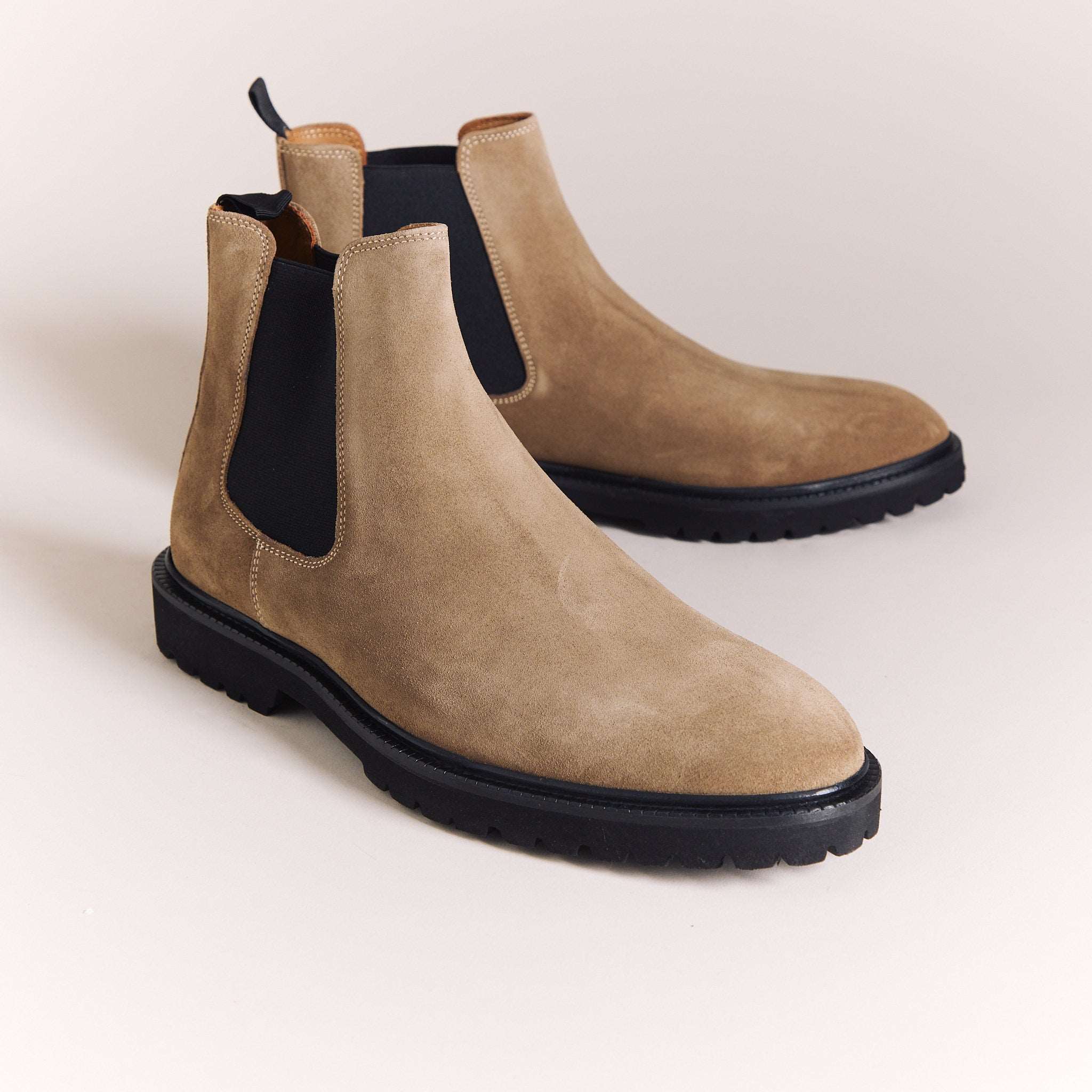 Italian Boots for Men | Suede Taupe 'Stivali' Chelsea Boots