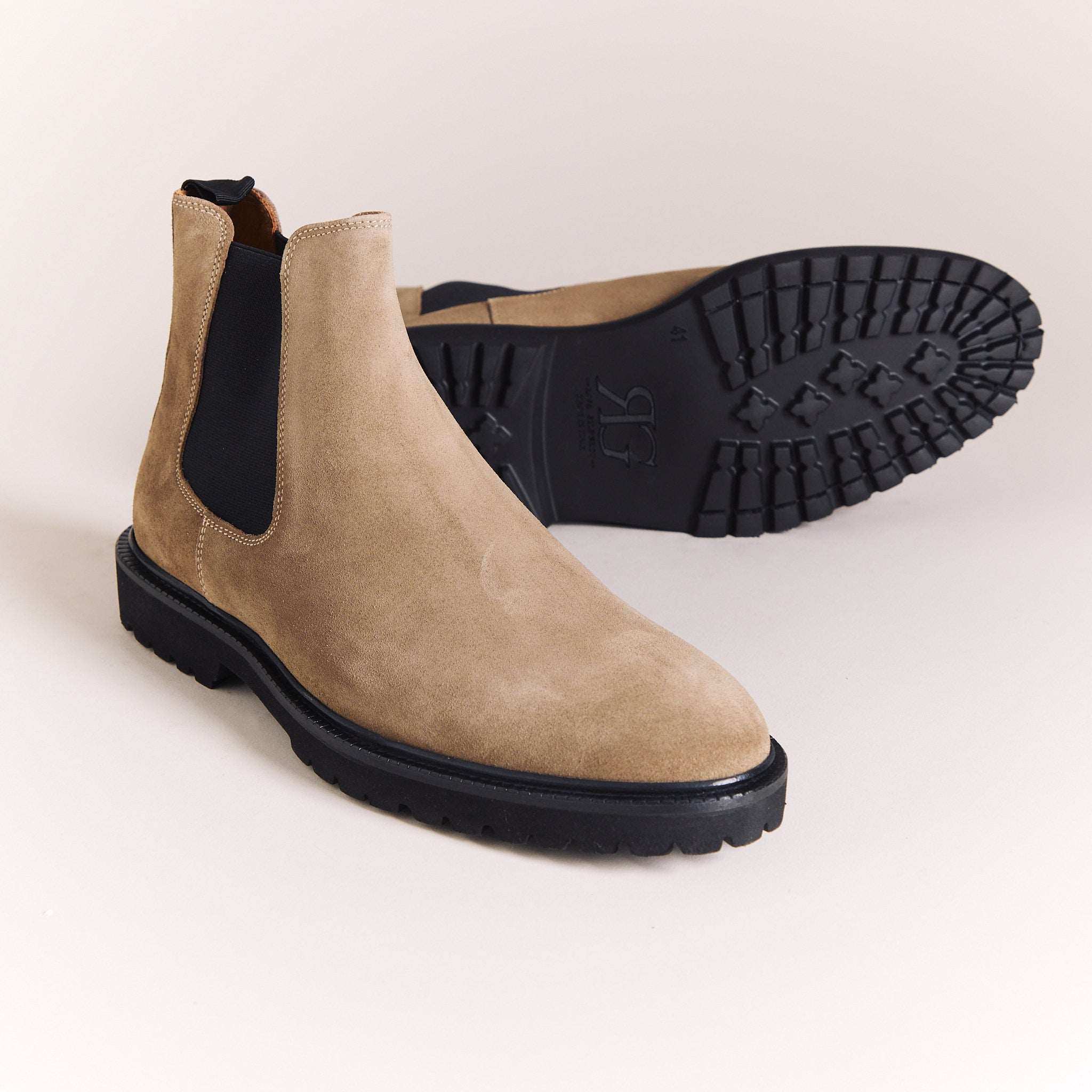 Italian Boots for Men | Suede Taupe 'Stivali' Chelsea Boots
