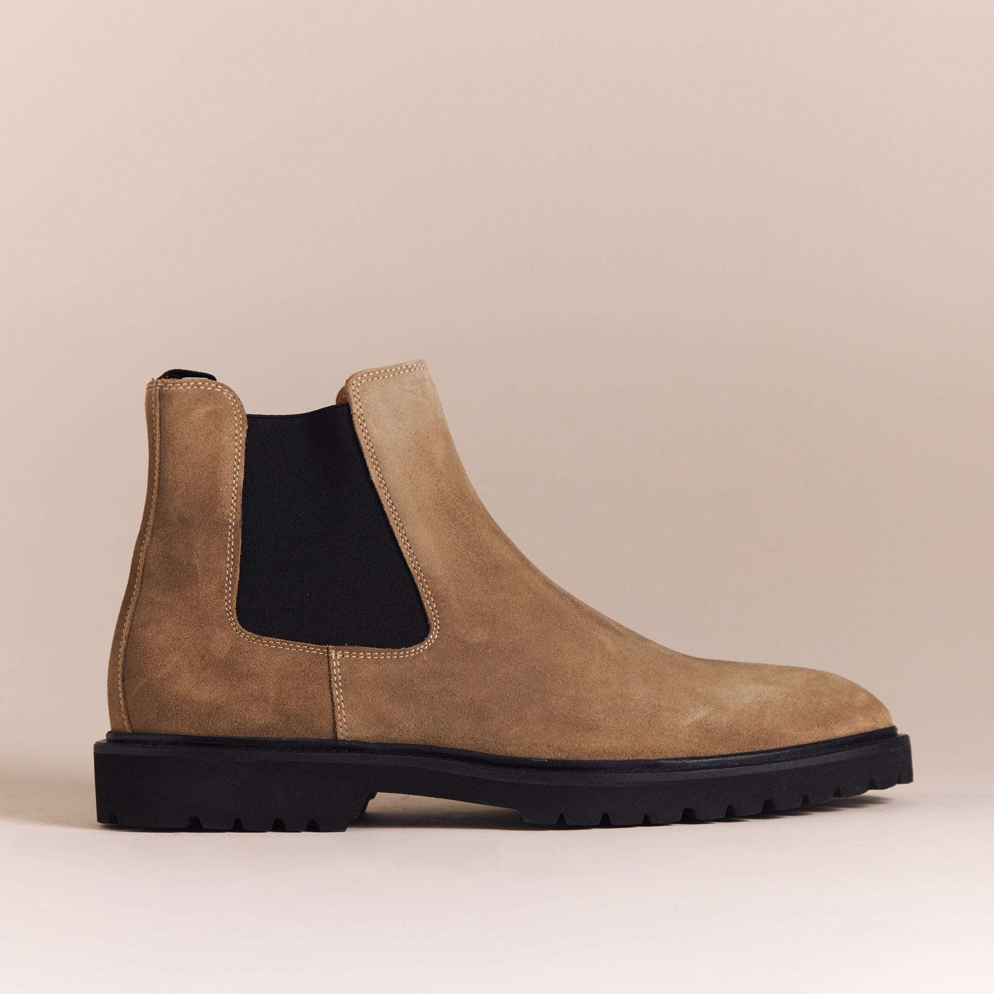 Italian Boots for Men | Suede Taupe 'Stivali' Chelsea Boots
