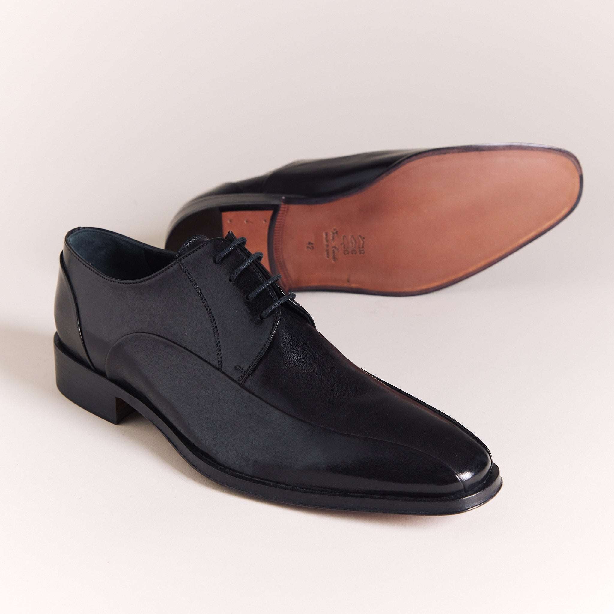SALE | Italian Shoes for Men | Black Overlay Derbys