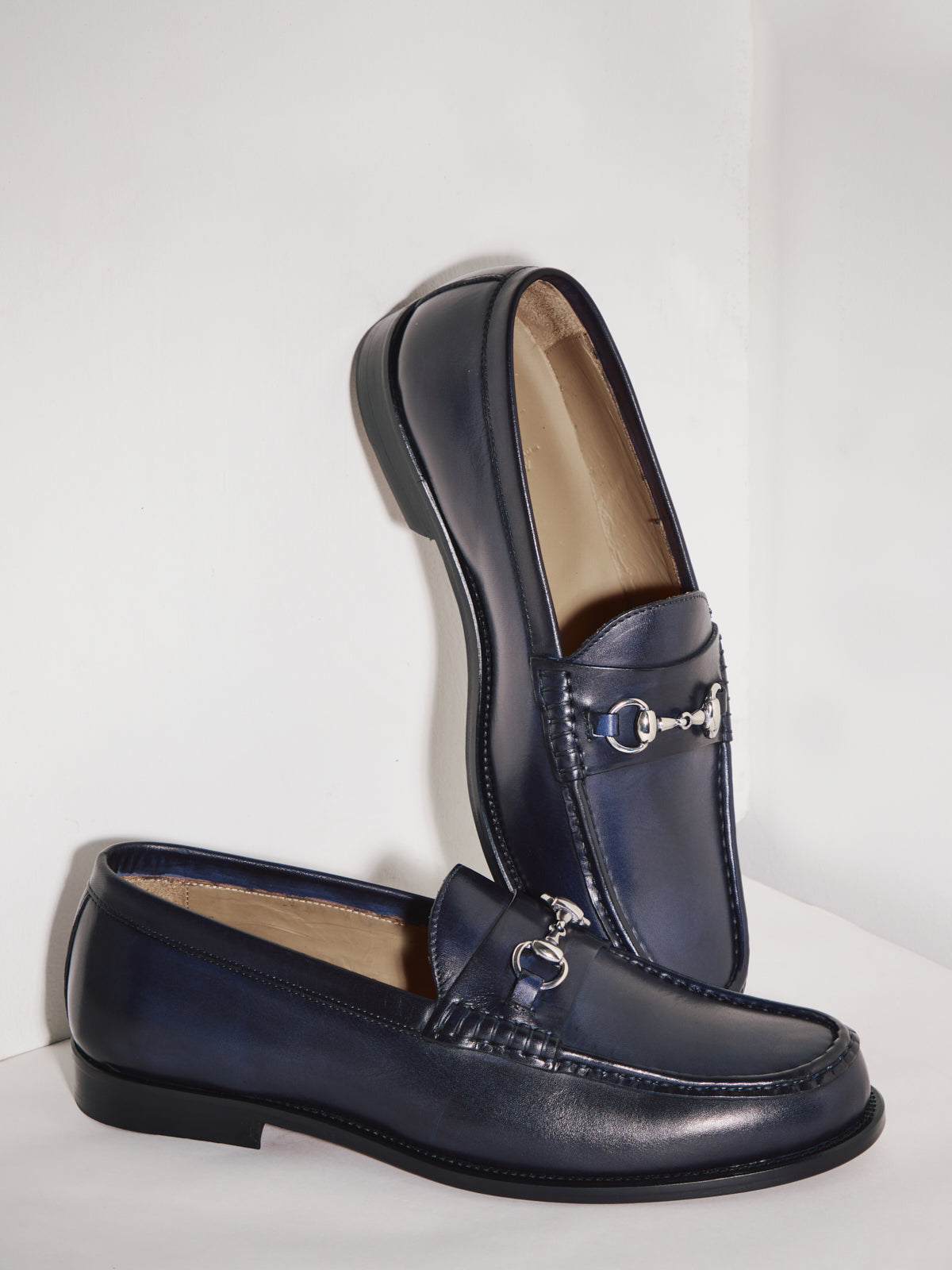 Italian Loafers for Men | Navy 'Lorenzo' Moccasins