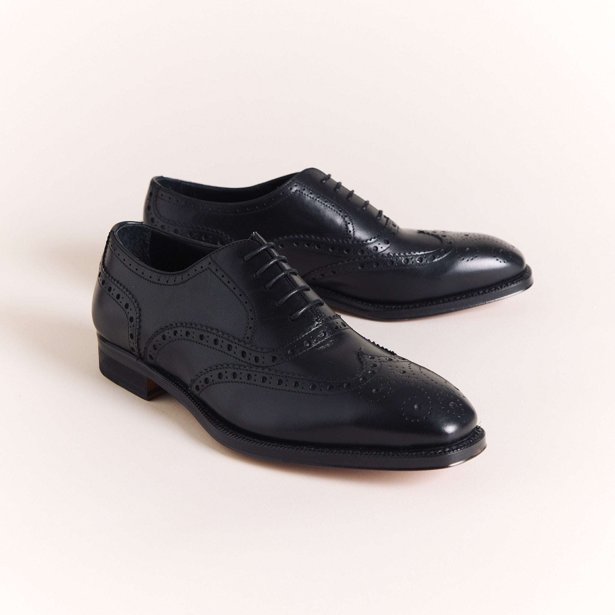 SALE | Italian Shoes for Men | Black Oxford Wingtip Brogues