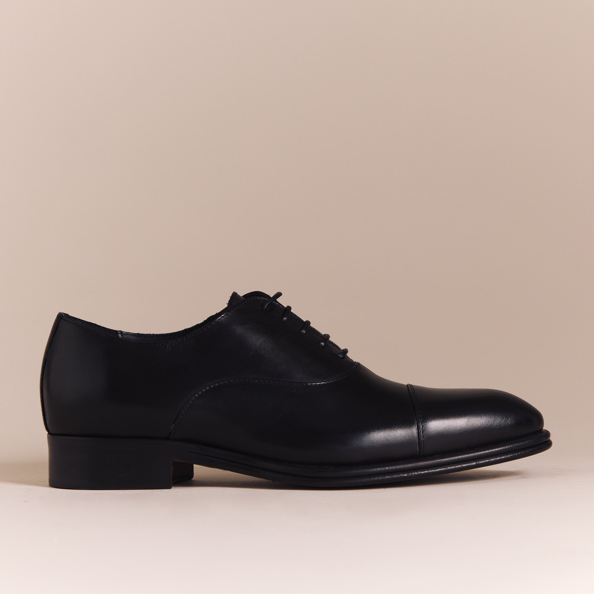 Italian Shoes for Men | Black 'Lucca' Cap toe Oxfords