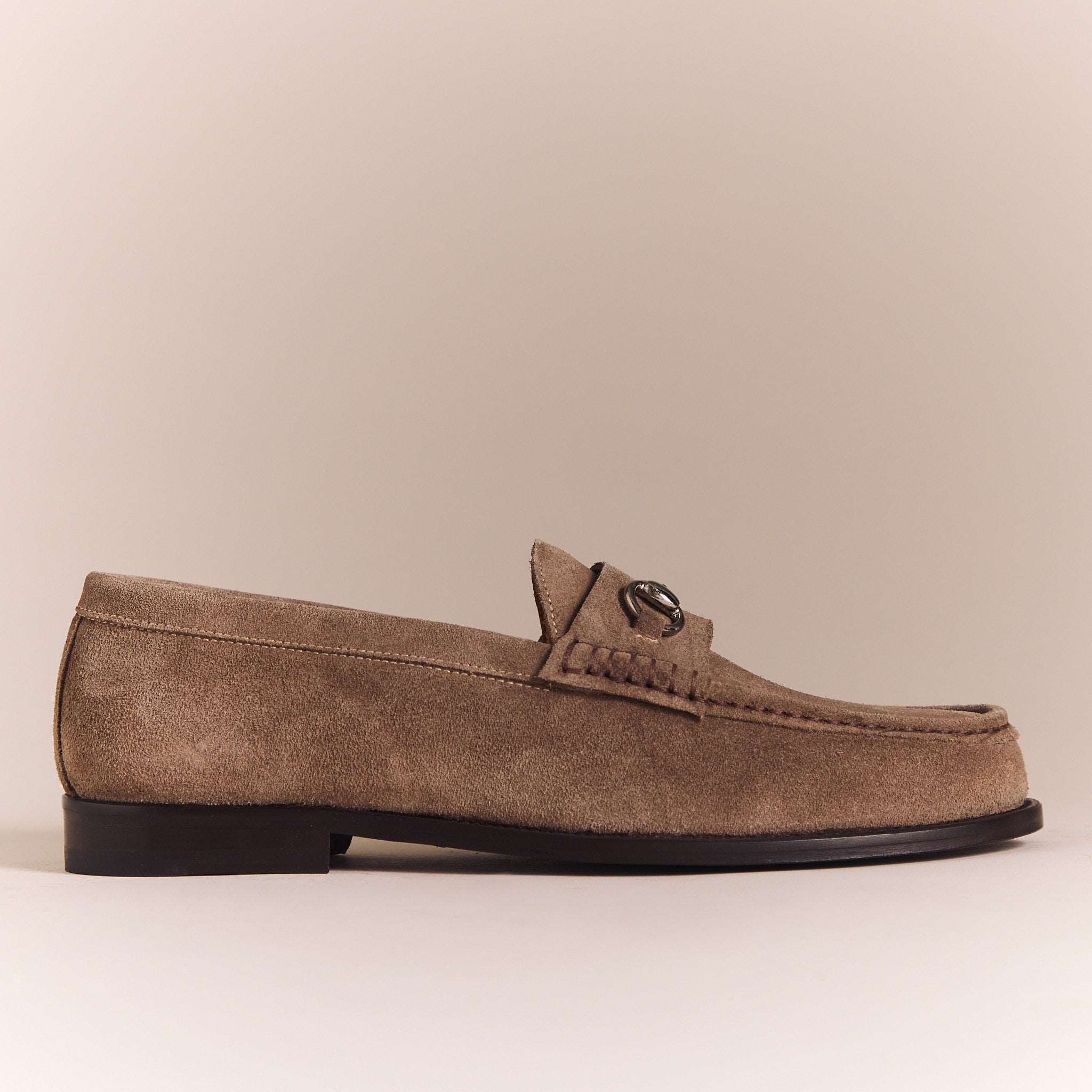 Italian Loafers for Men | Taupe Suede 'Lorenzo' Moccasins