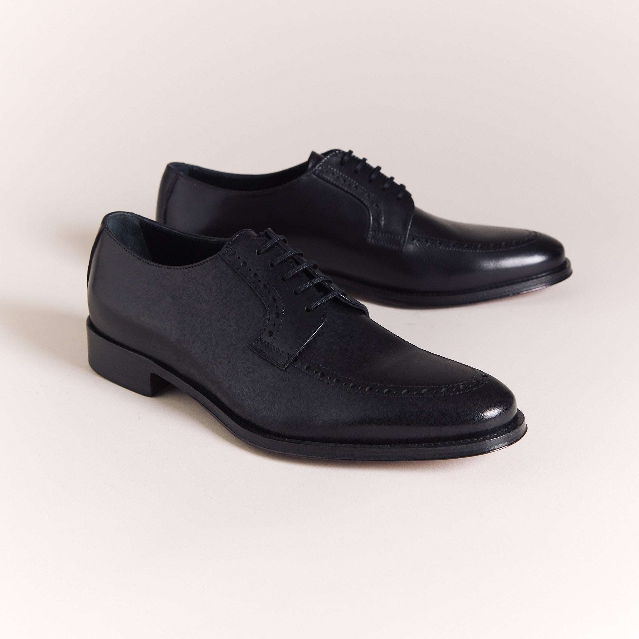 SALE | Italian Shoes for Men | Black Simple Brogue Derbys