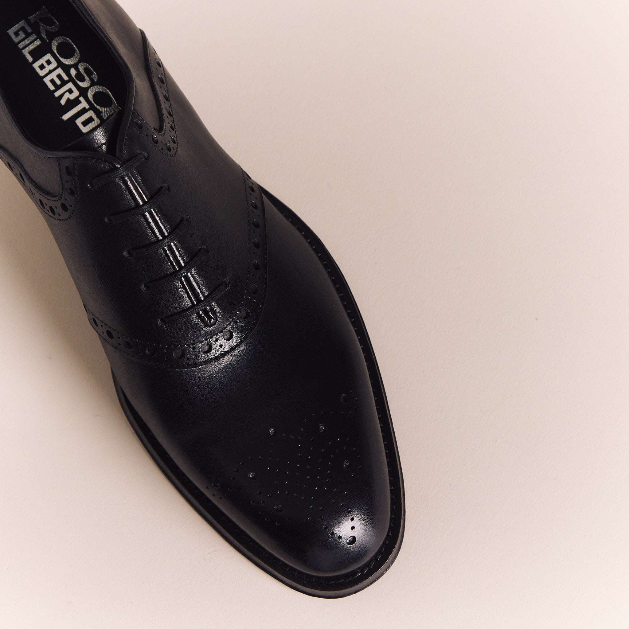 SALE | Italian Shoes for Men | Black Side Brogue Oxfords