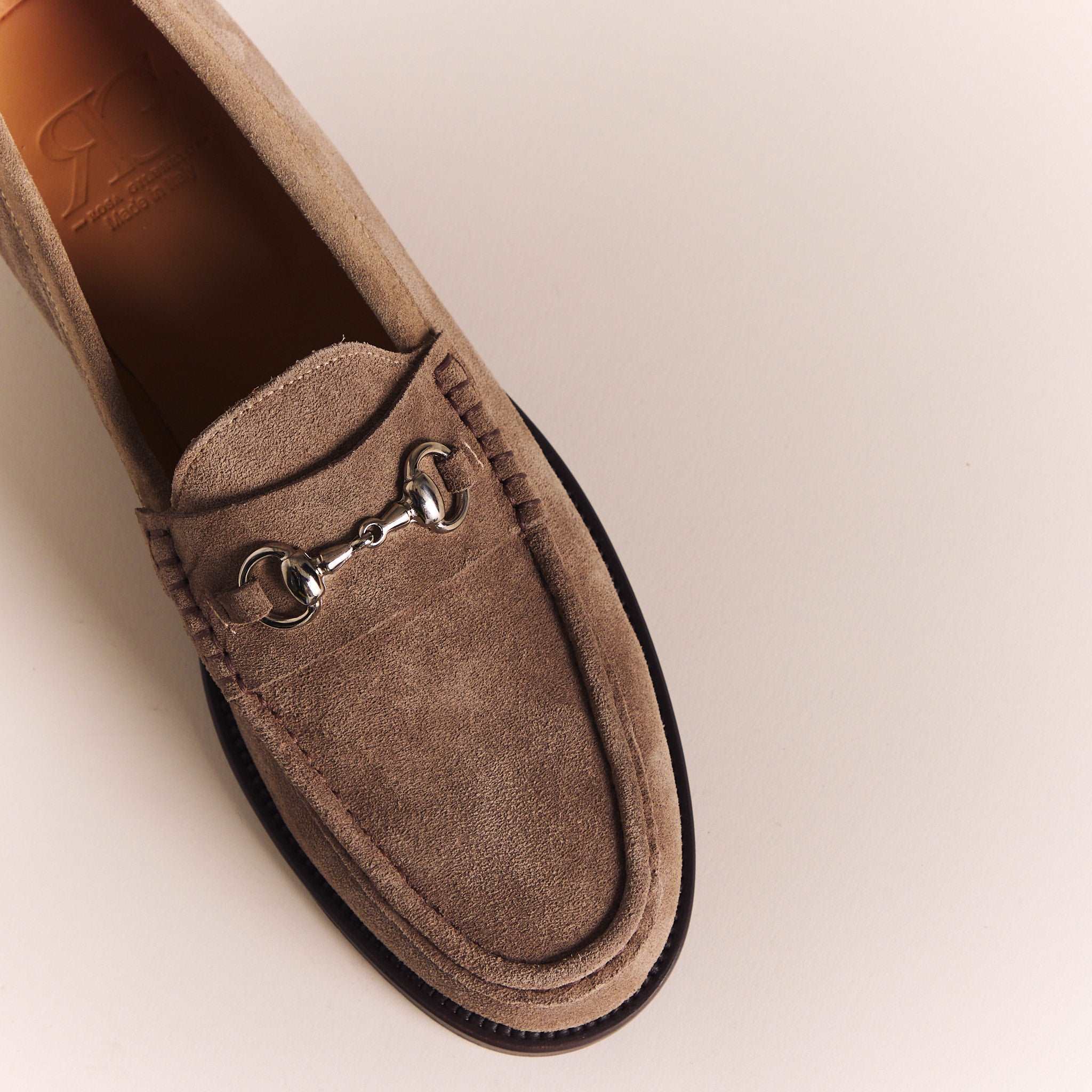 Italian Loafers for Men | Taupe Suede 'Lorenzo' Moccasins