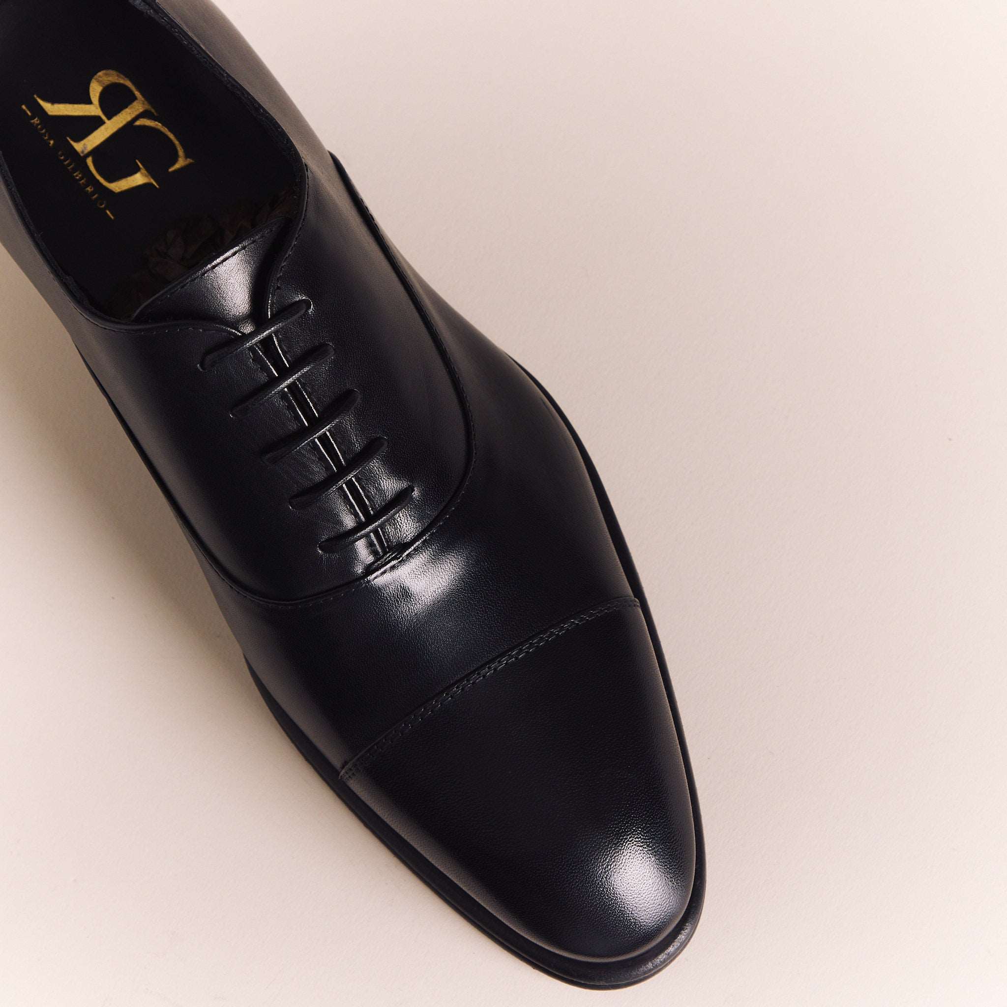 Italian Shoes for Men | Black 'Lucca' Cap toe Oxfords