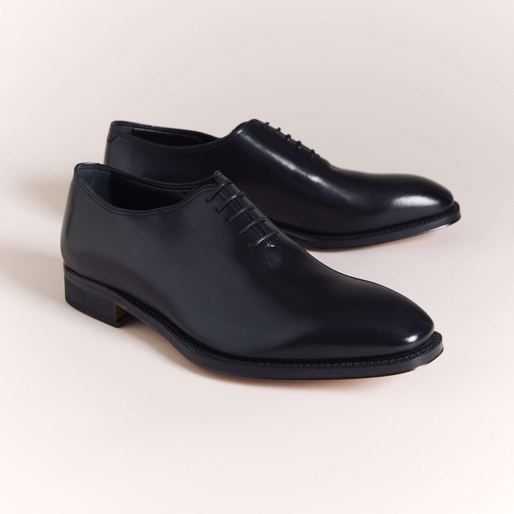 SALE | Italian Shoes for Men | Black Plain Oxfords