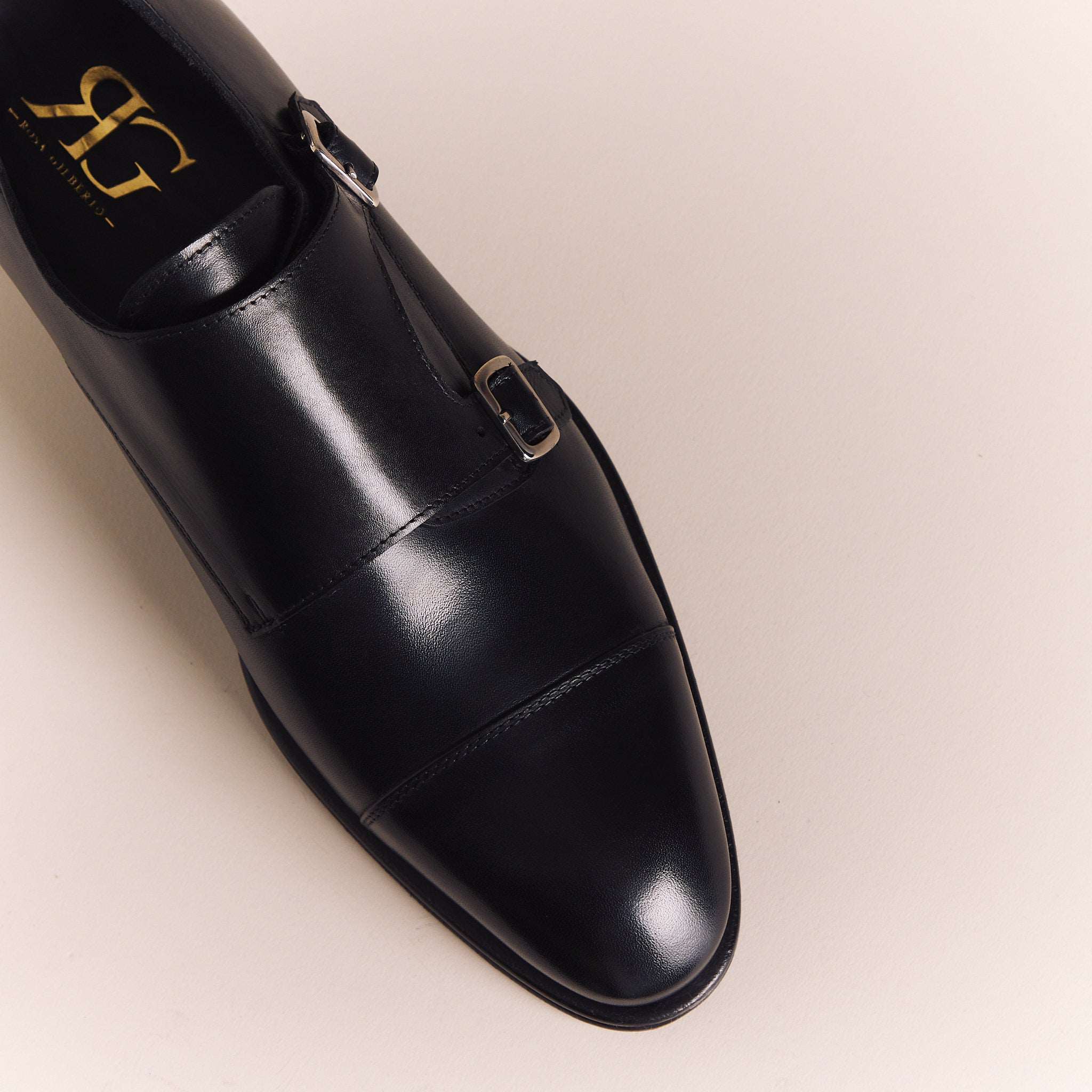 Italian Shoes for Men | Black Cinturino Monk Straps