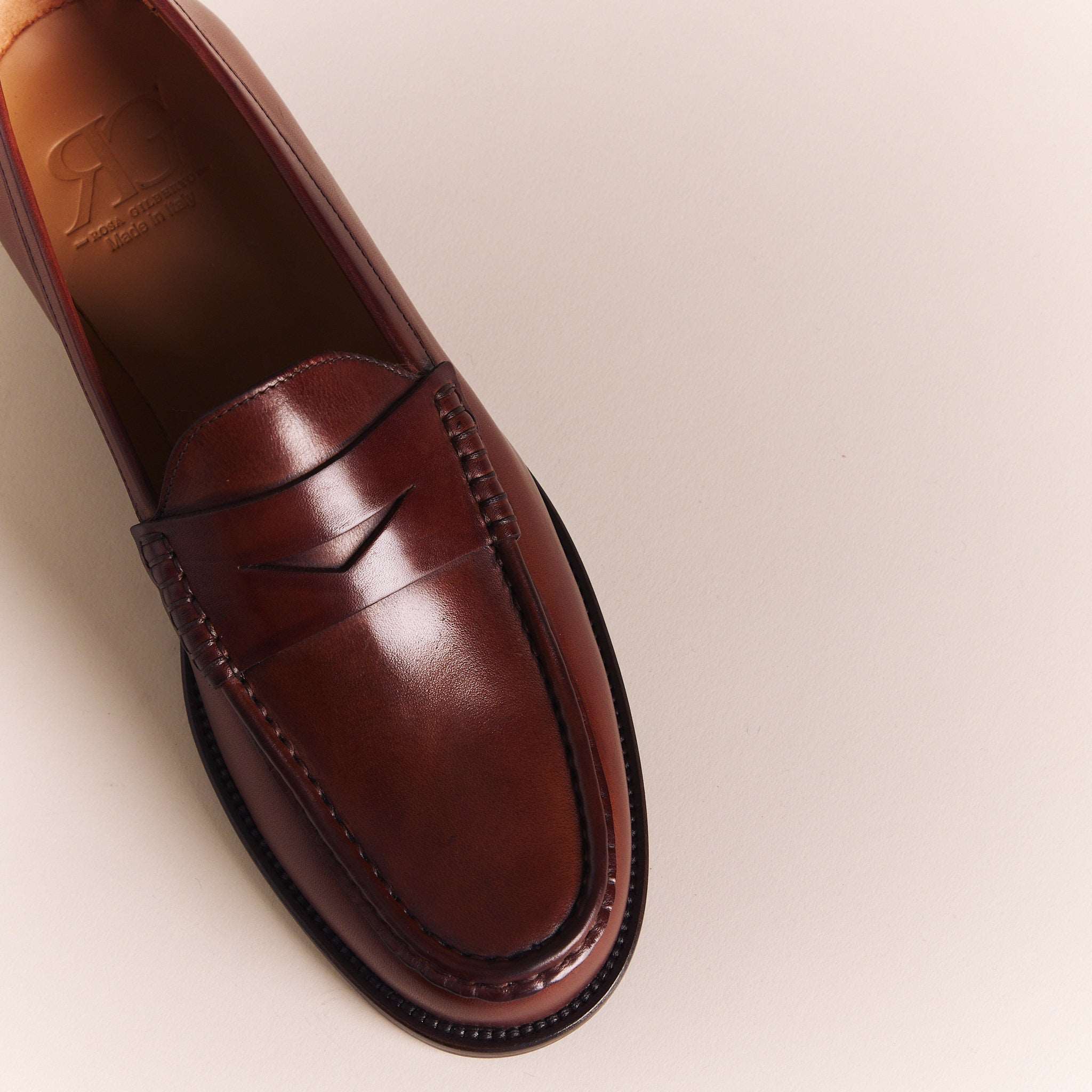 Italian Loafers for Men | Cognac Brown 'Cente' Penny Loafers