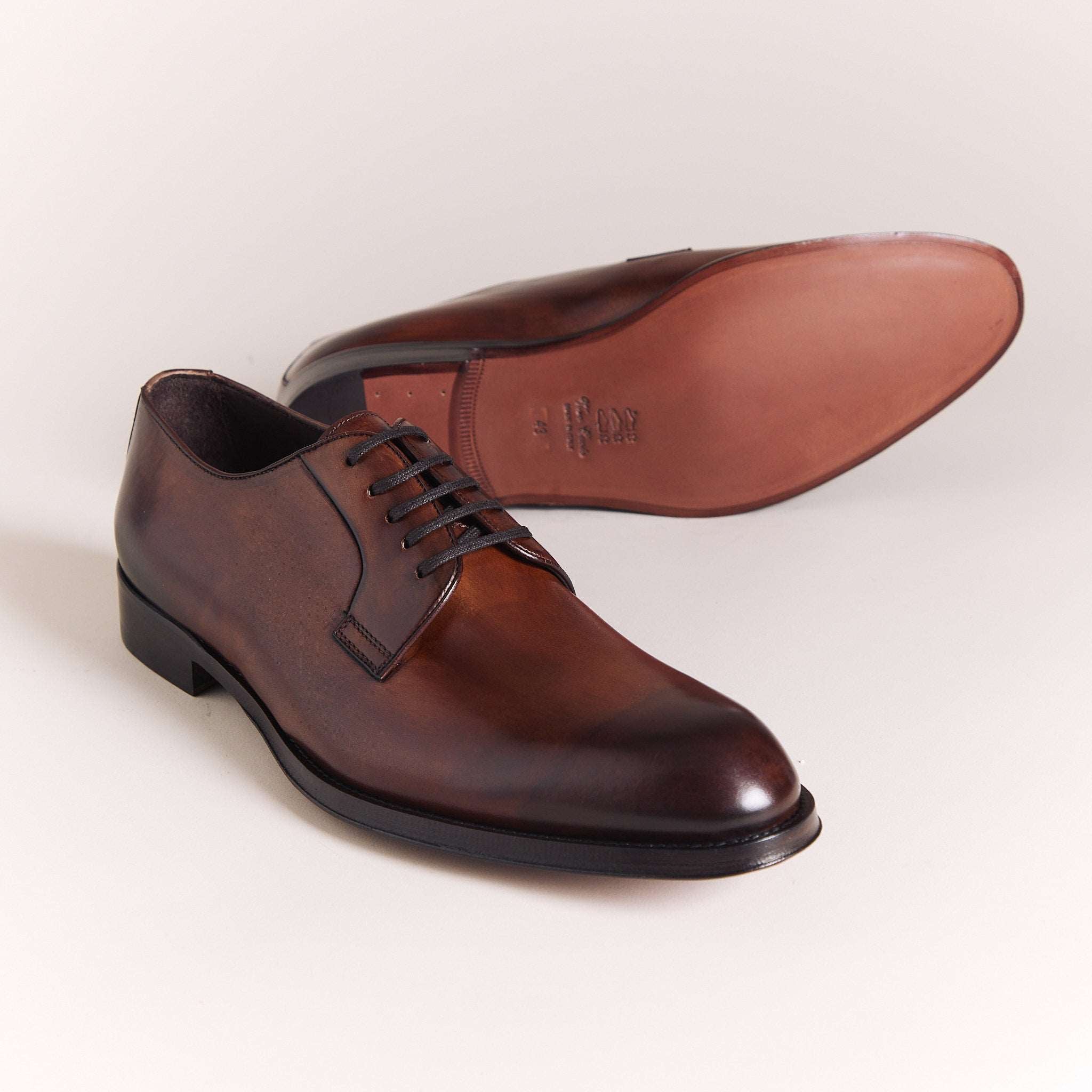 SALE | Italian Shoes for Men | Brown Plain Derbys