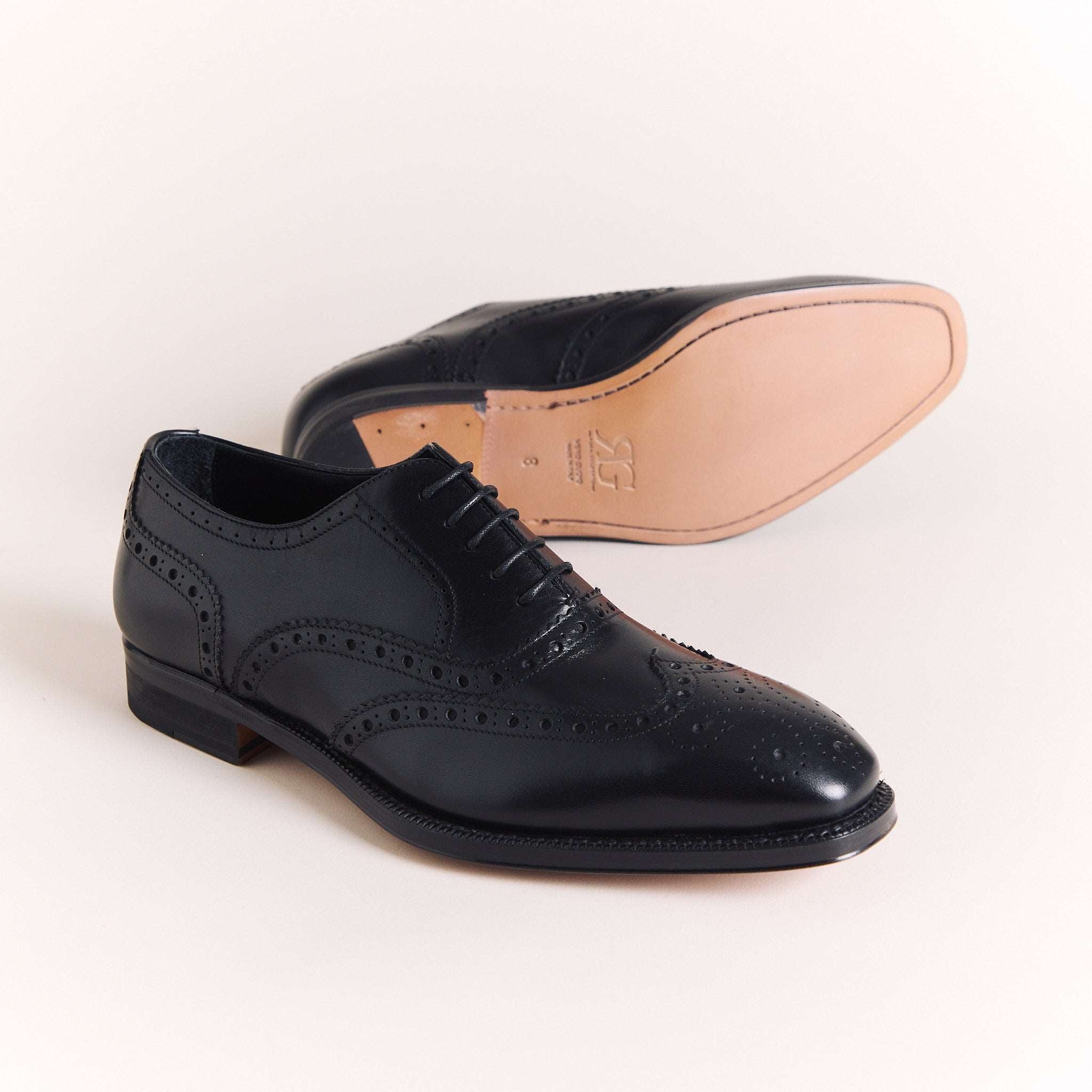 SALE | Italian Shoes for Men | Black Oxford Wingtip Brogues