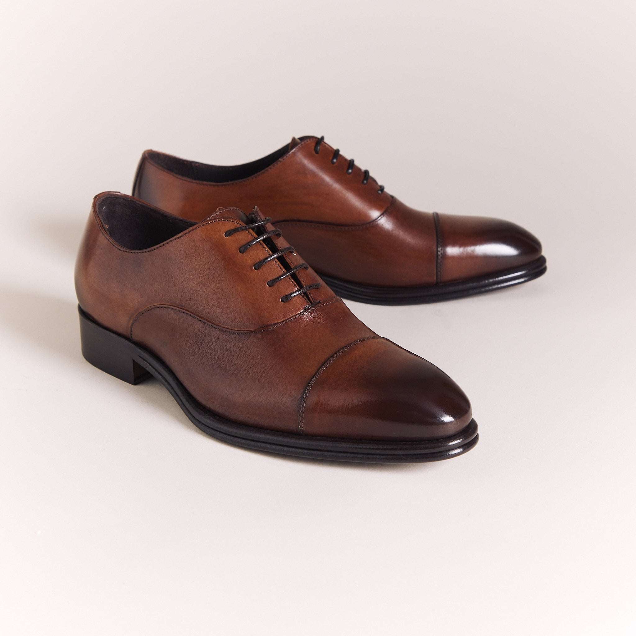 Italian Shoes for Men | Cognac Brown 'Lucca' Oxfords