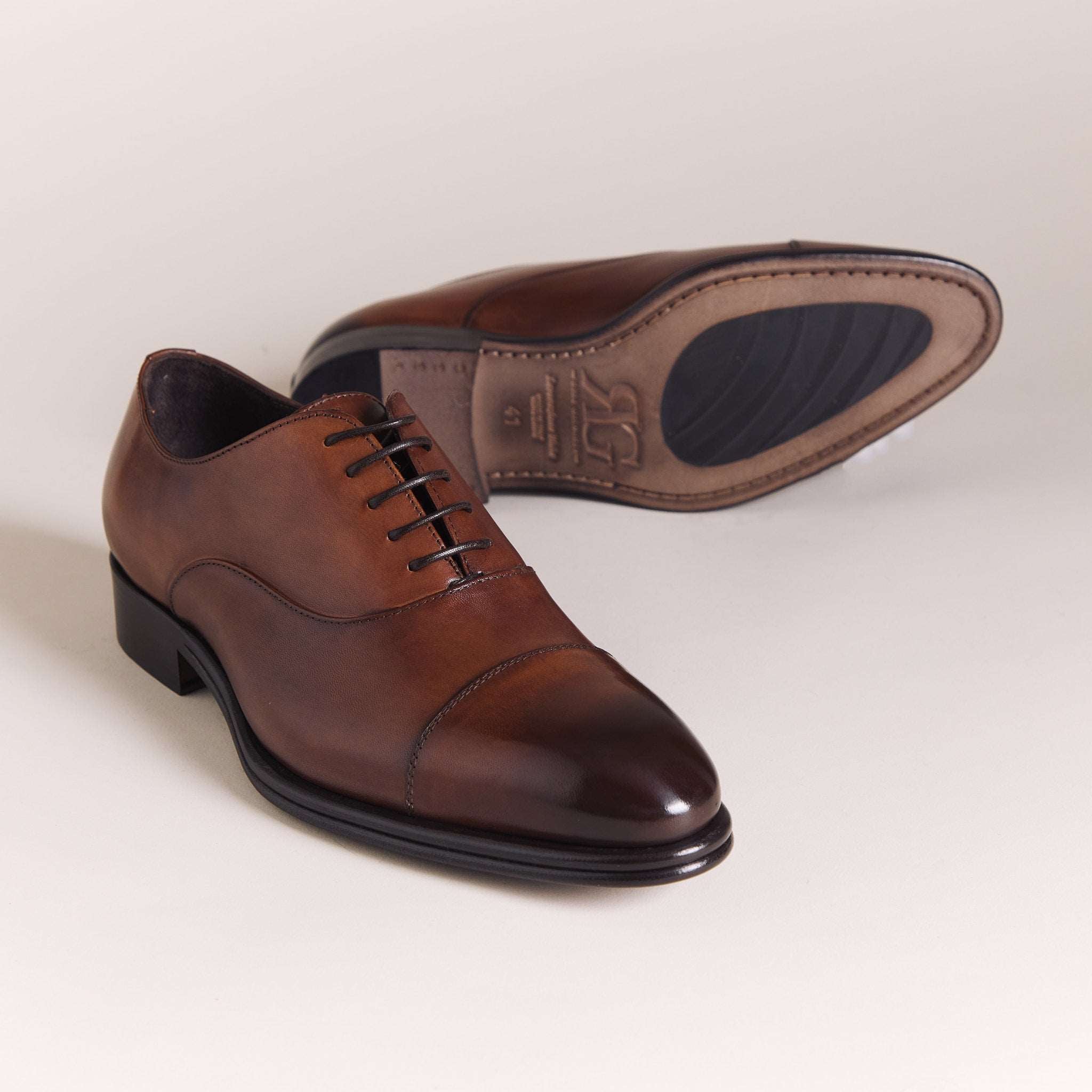 Italian Shoes for Men | Cognac Brown 'Lucca' Oxfords