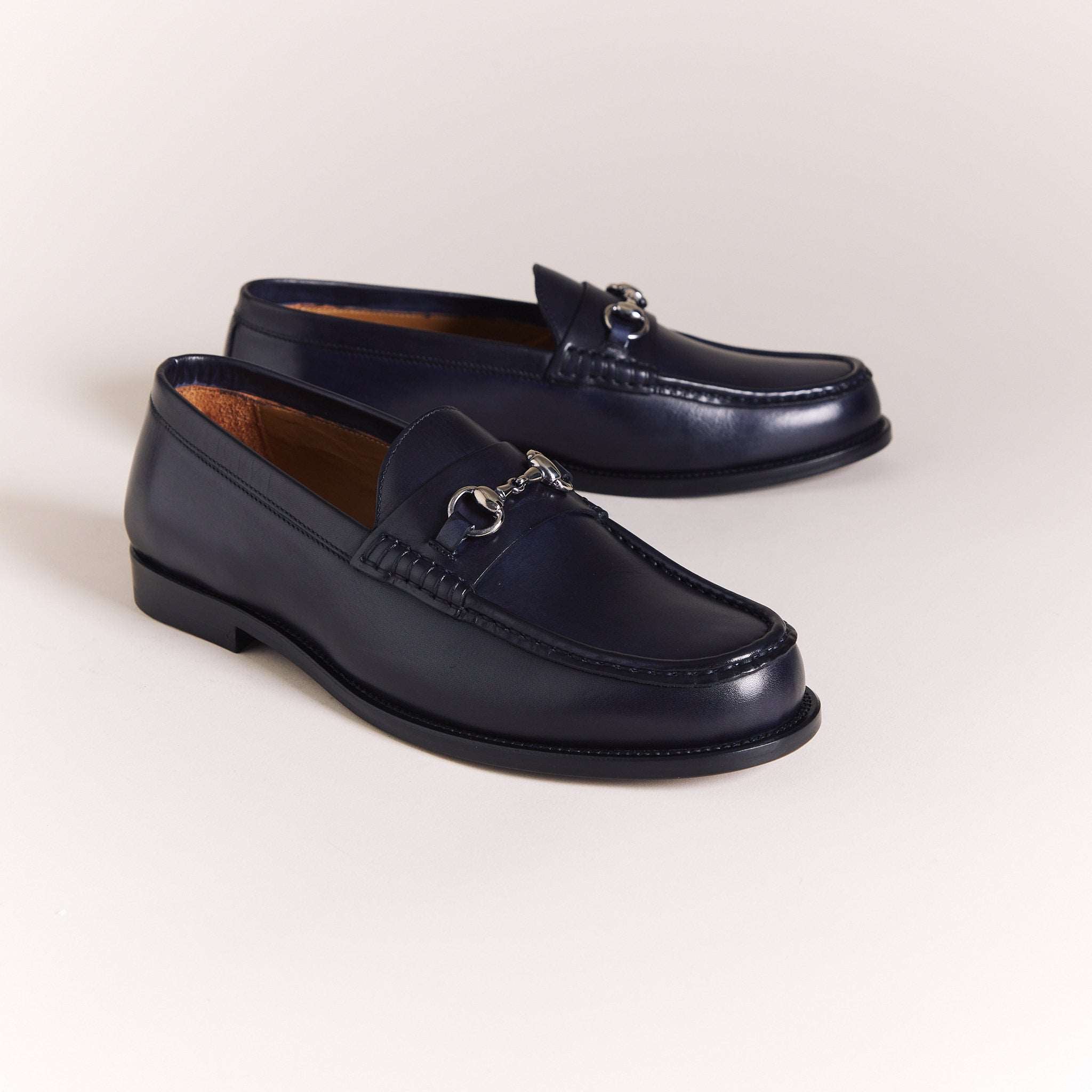 Italian Loafers for Men | Navy 'Lorenzo' Moccasins