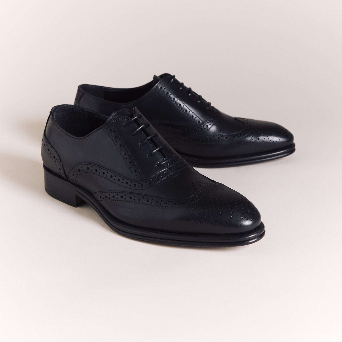 Filograna Men\'s Black Leather Shoes/Oxford Italy Size 10 SKU 3626 Firenze Atelier Mens Black Leather Lace-up Oxford Chunky  main image 3