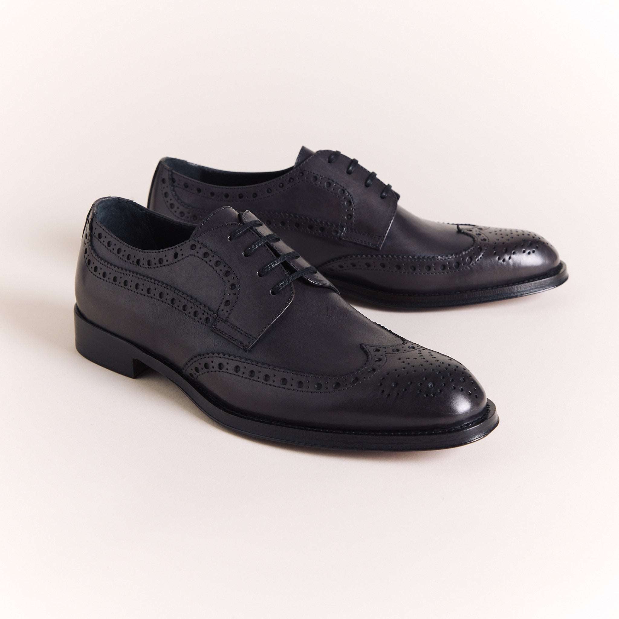 SALE | Italian Shoes for Men | Dark Grey Derby Brogues