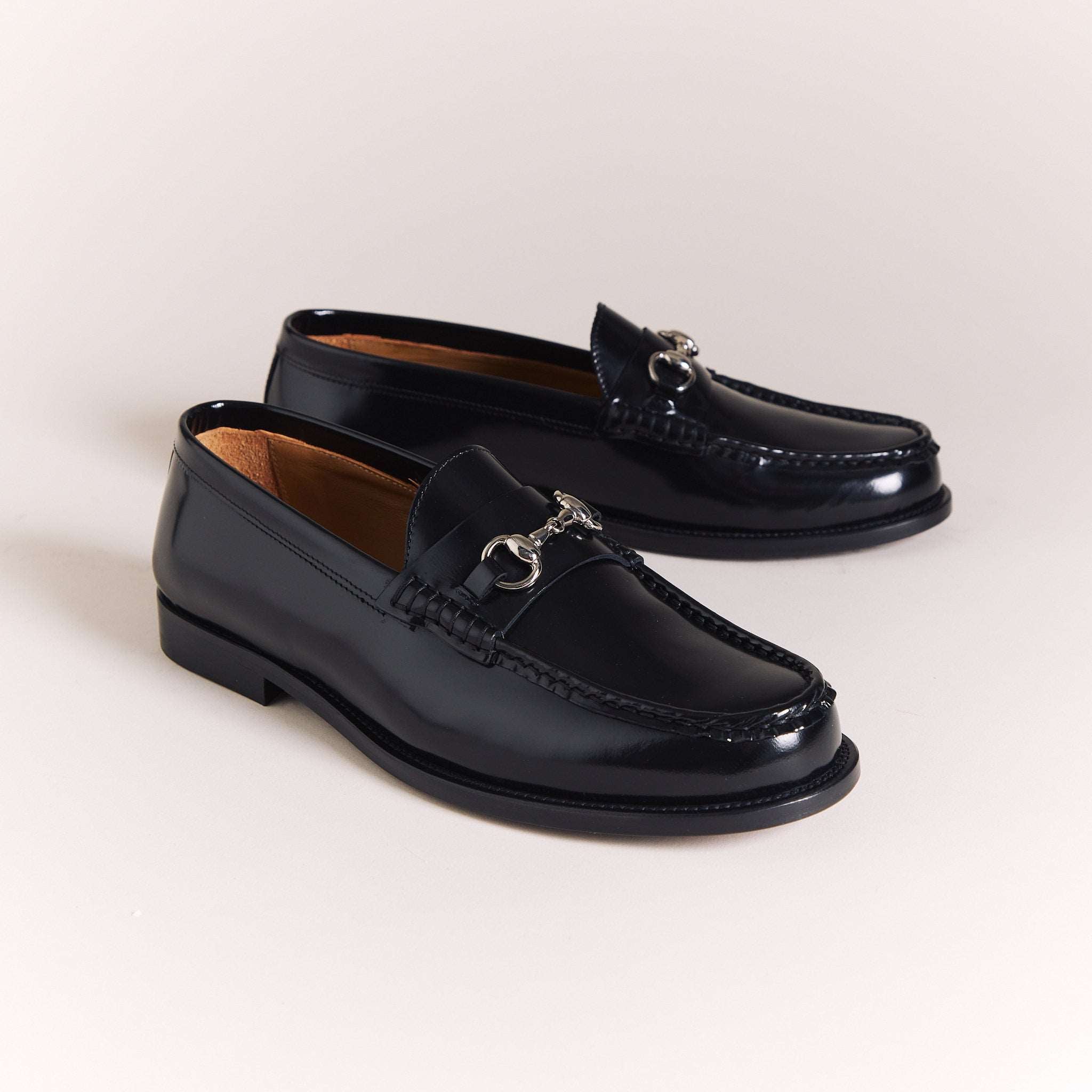 Italian Loafers for Men | Gloss Black 'Lorenzo' Moccasins