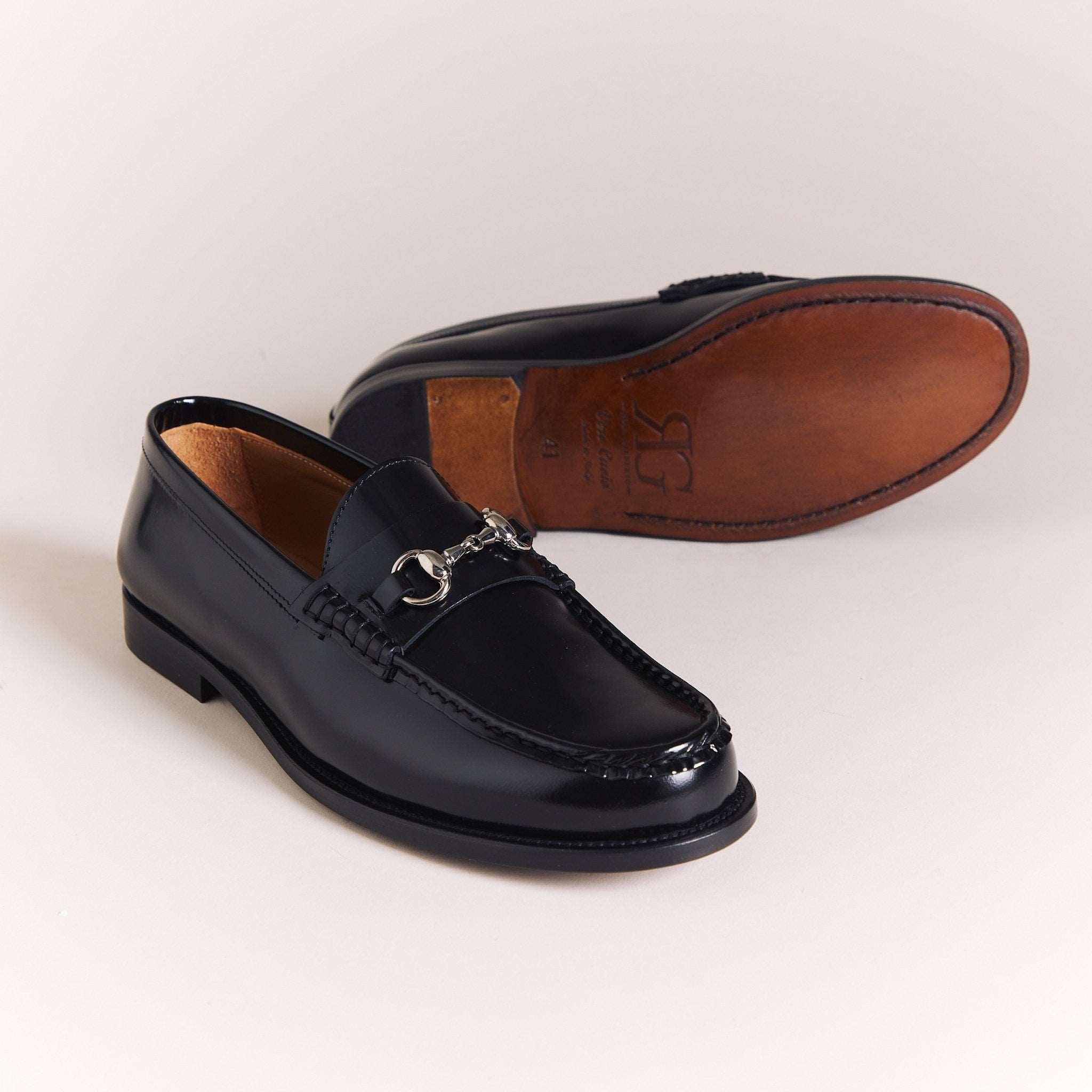 Italian Loafers for Men | Gloss Black 'Lorenzo' Moccasins