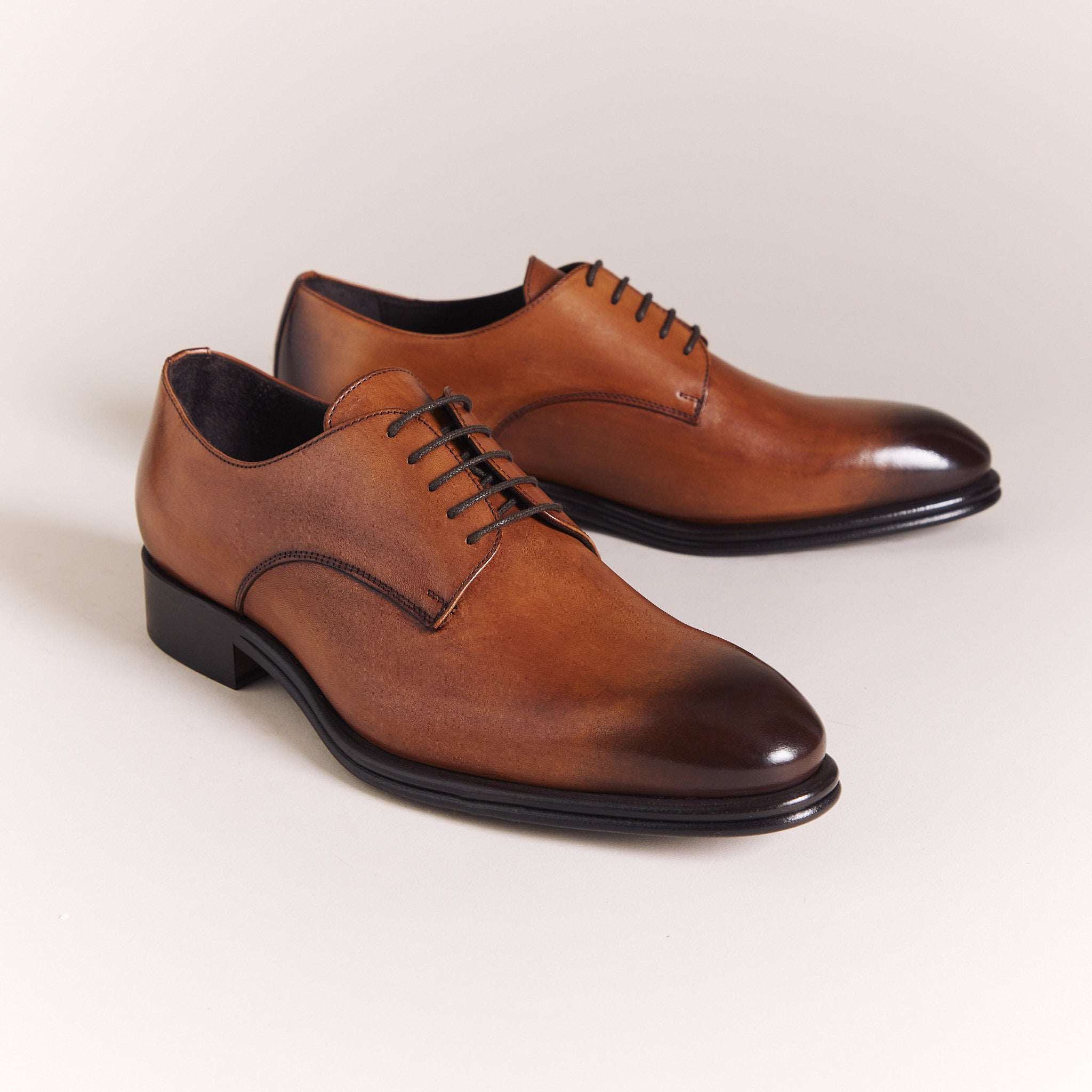 Italian Shoes for Men | Cognac Brown 'Elegante' Derbys