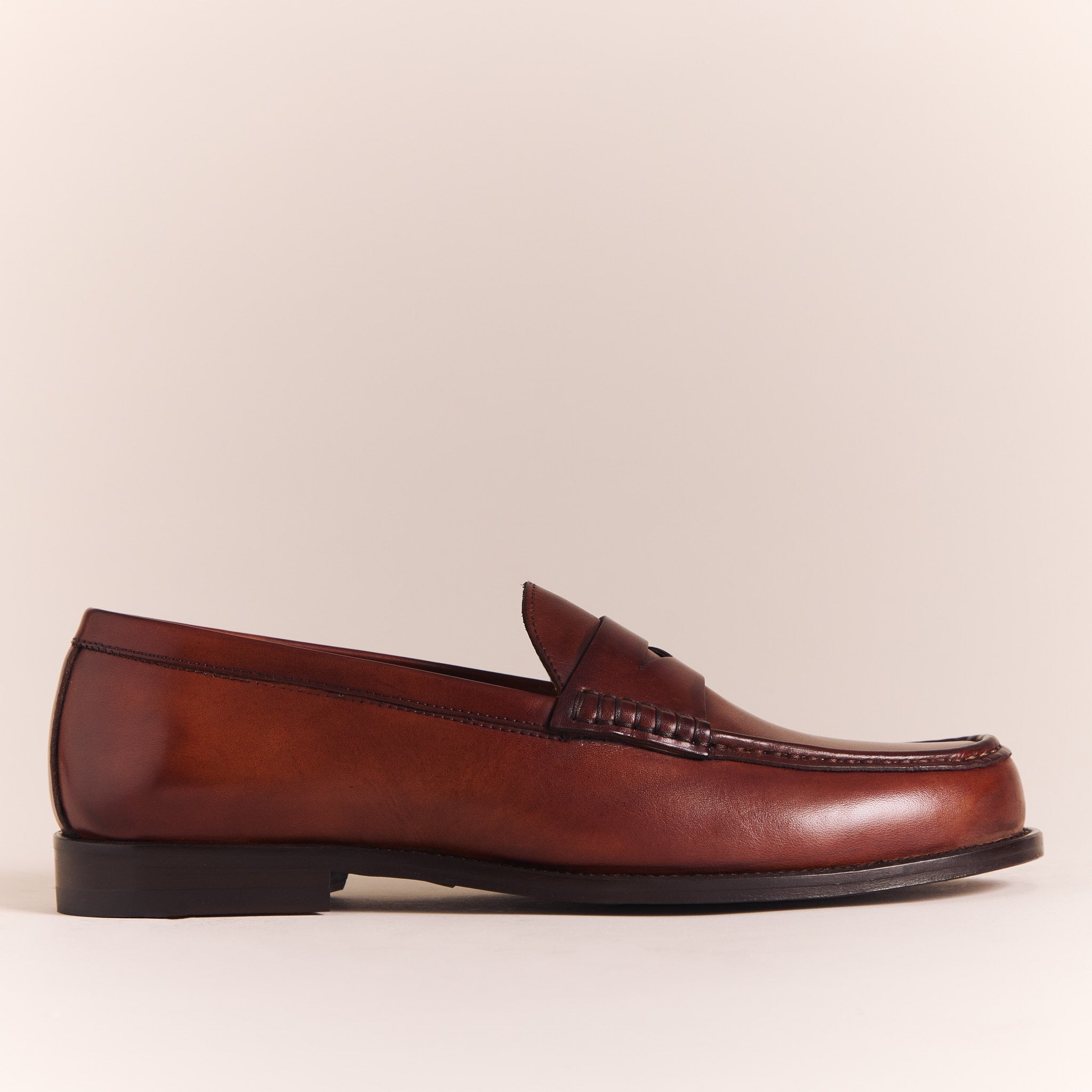 Italian Loafers for Men | Cognac Brown 'Cente' Penny Loafers