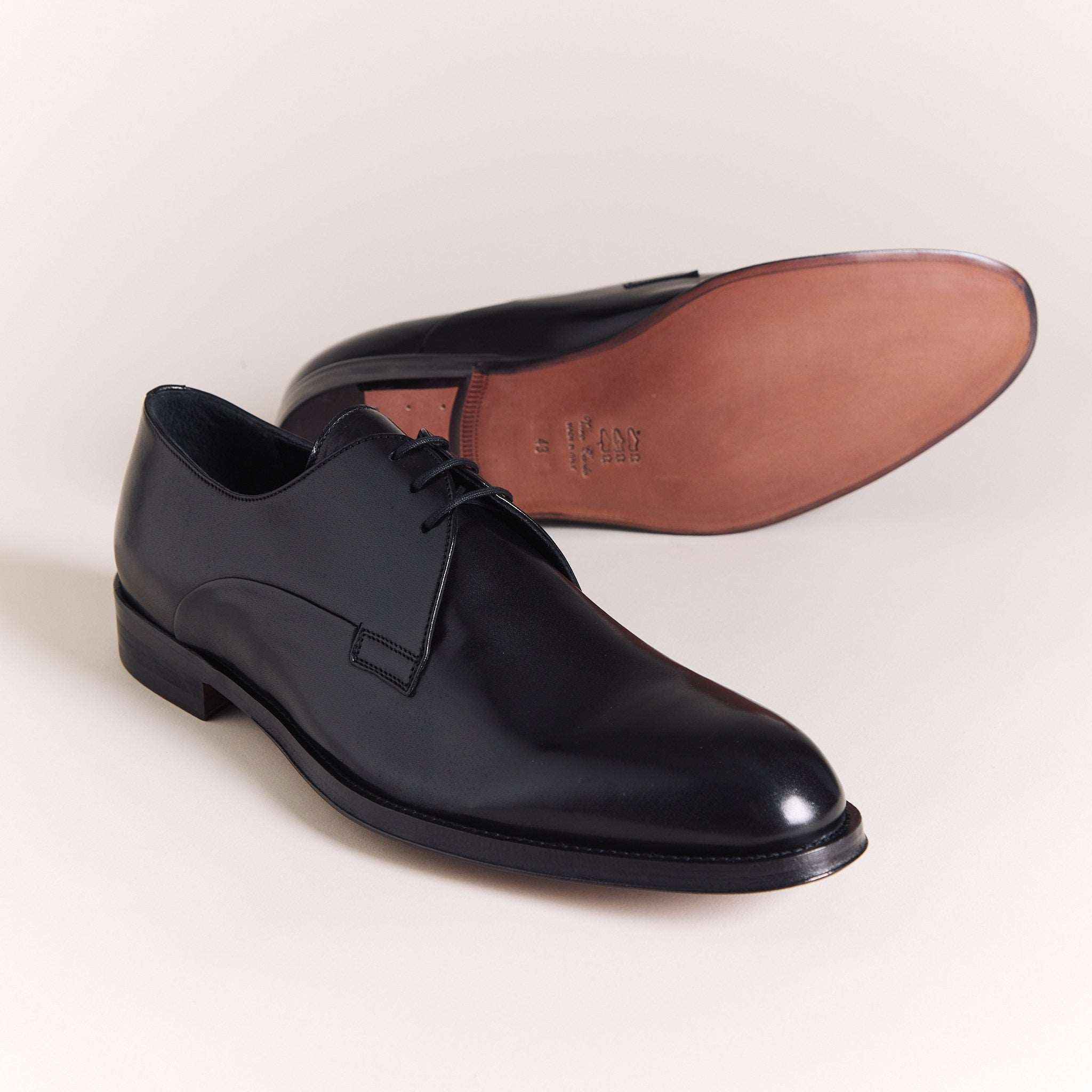 SALE | Italian Shoes for Men | Black Plain Derbys